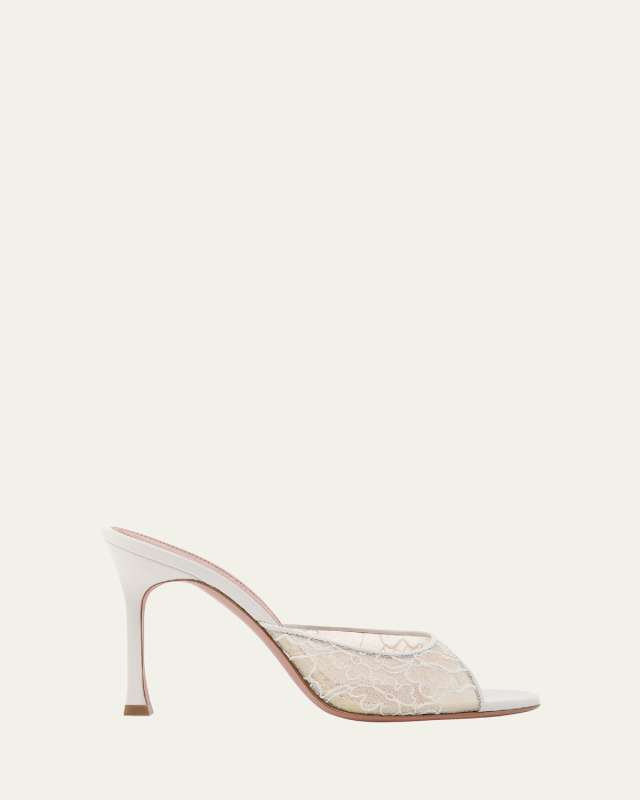 Alexa Lace Stiletto Mule Sandals
